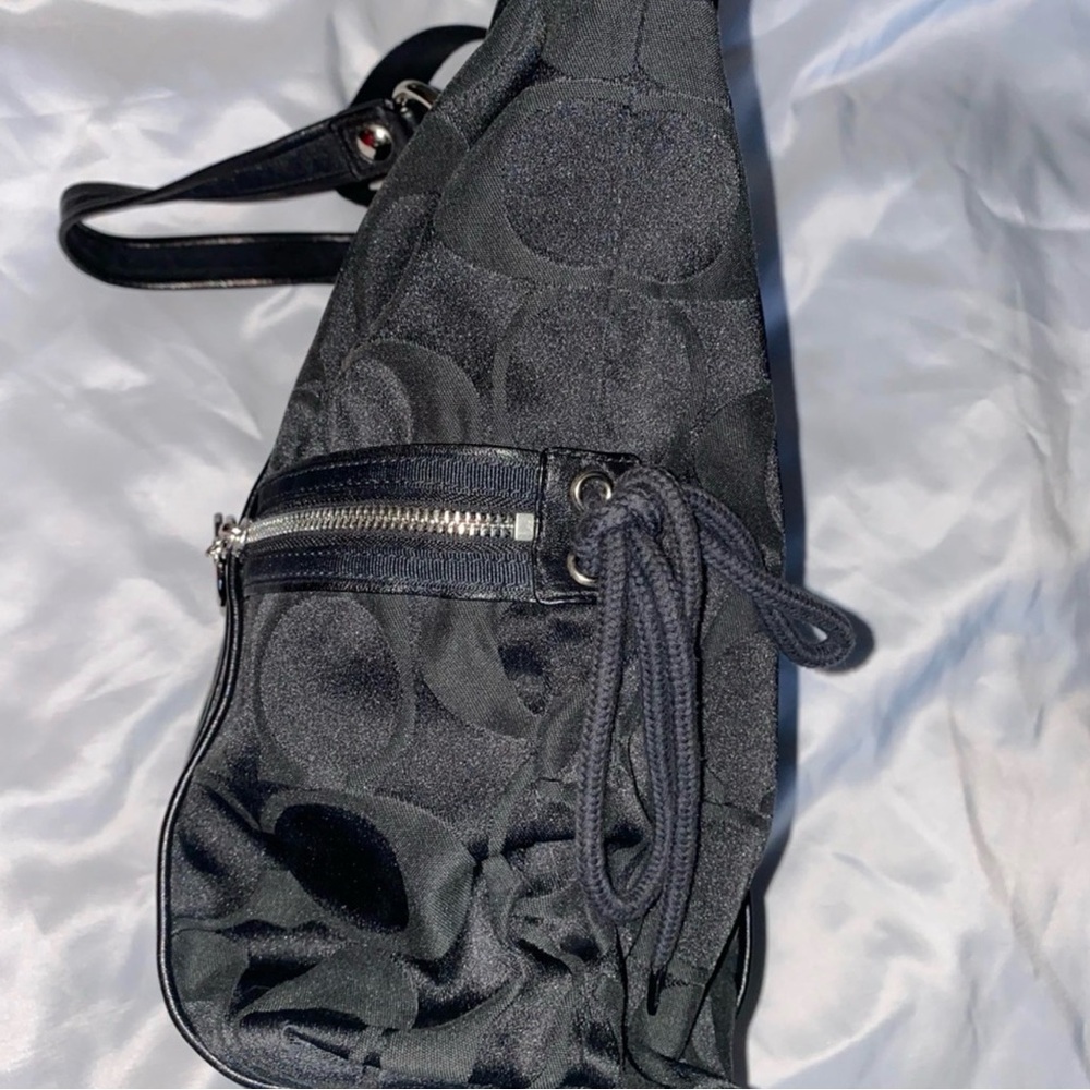 Coach Black Shoulder Bag with Silver Details - Picture 5 of 9